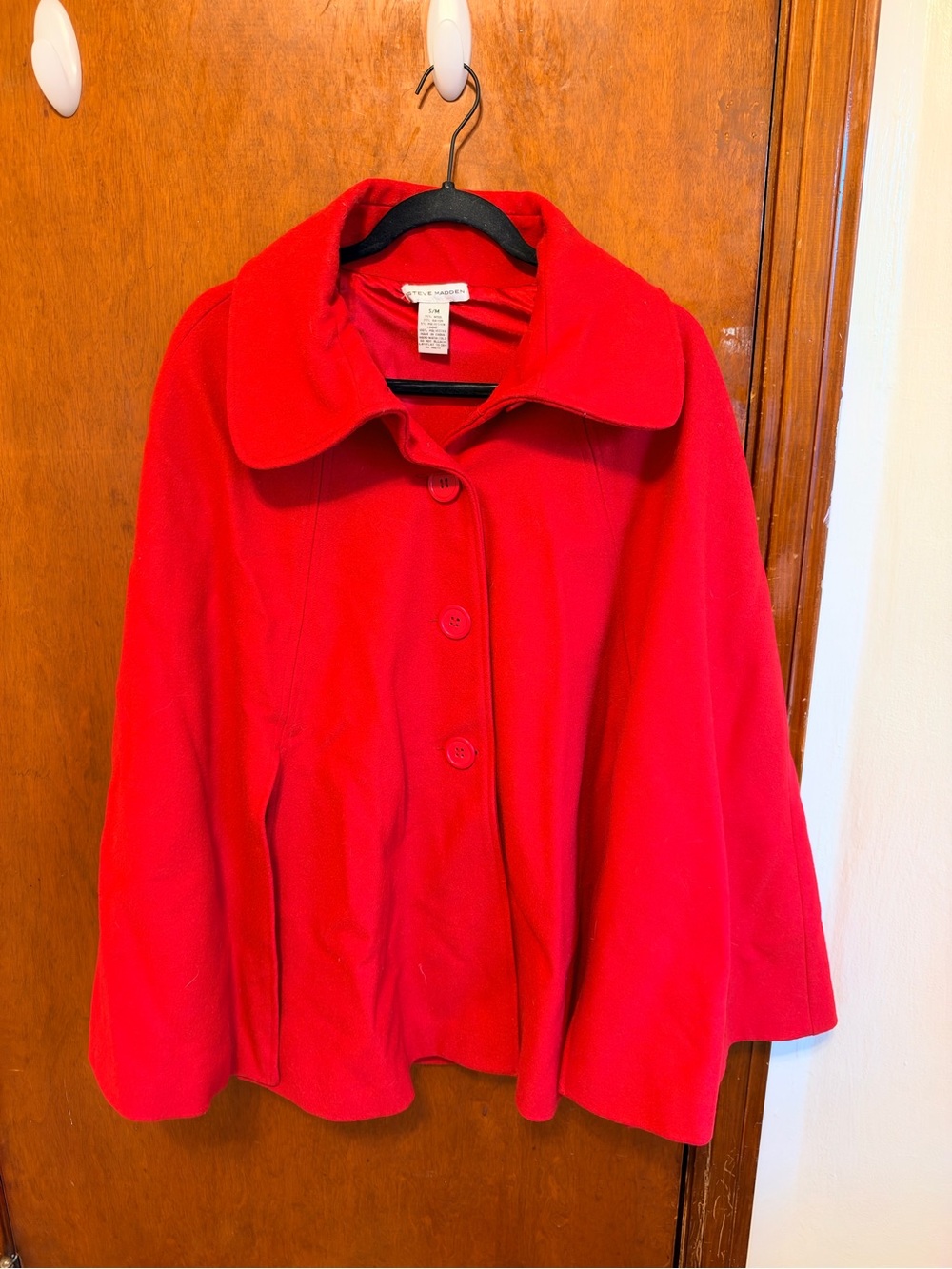 Steve Madden Wool Blend Red Coat